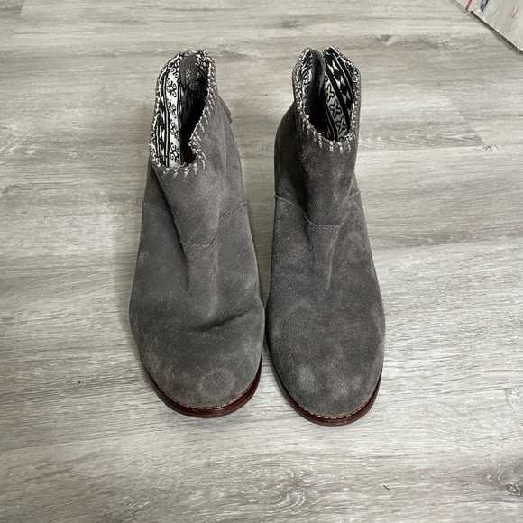 Toms Gray Suede Whipstitch Booties 8 - Picture 7 of 11